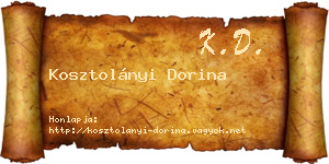 Kosztolányi Dorina névjegykártya